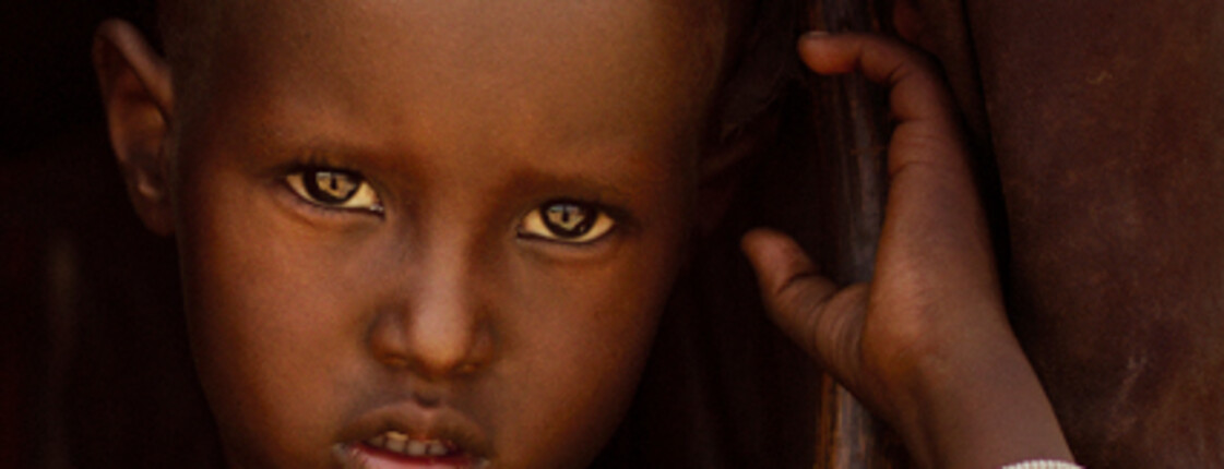 Portrait of an African child with a serious expression